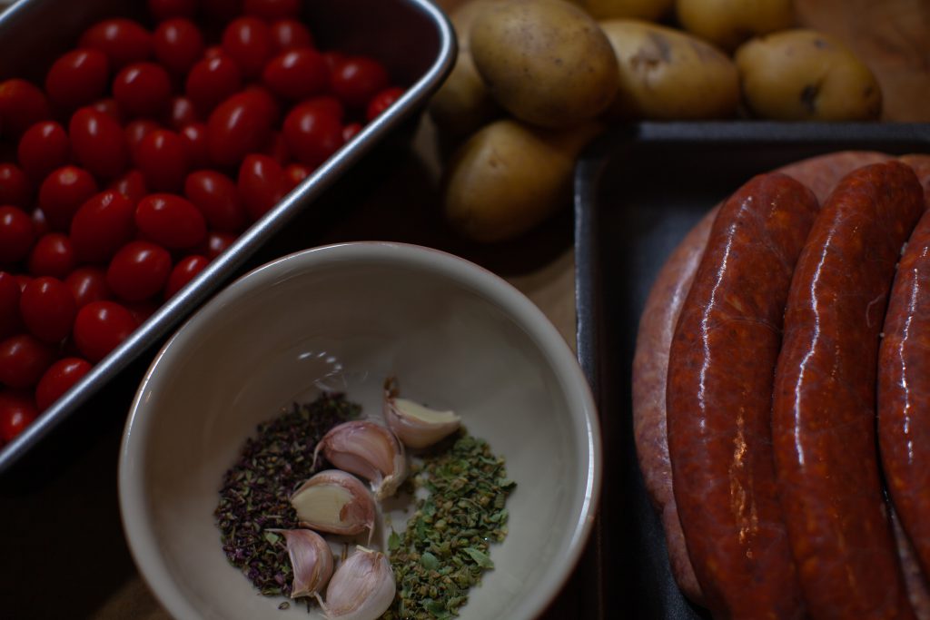 Sauge and Potato bake ingredients