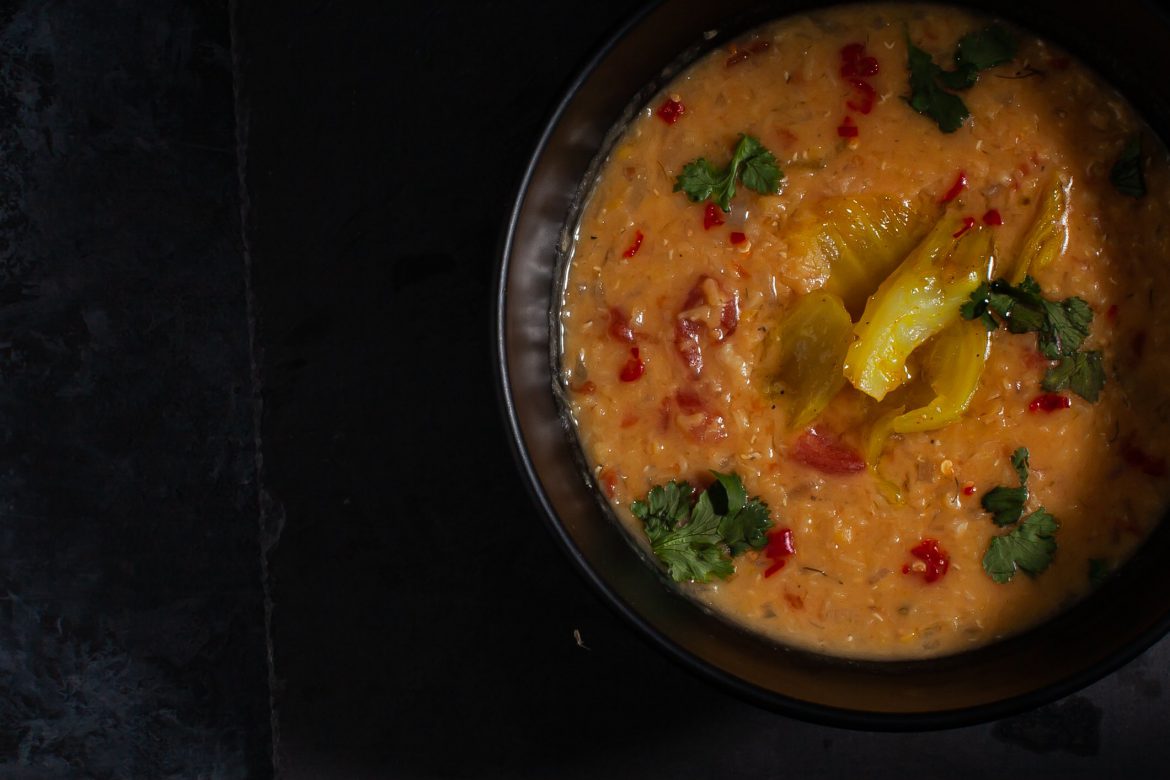 Red Lentils Dhal with Braised Fennel