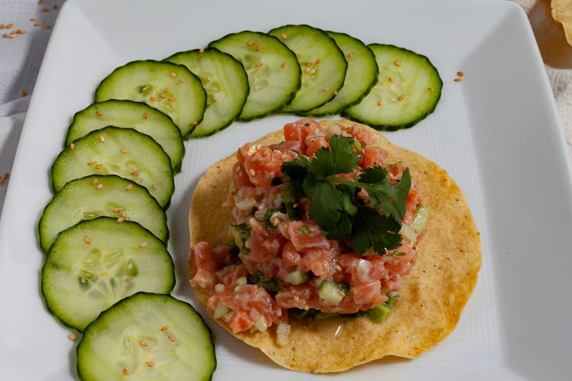 Salmon Tartare on Tostadas