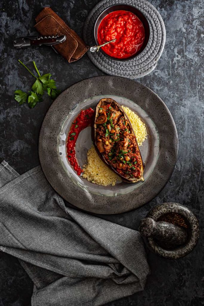 Eggplant stuffed with ground beef