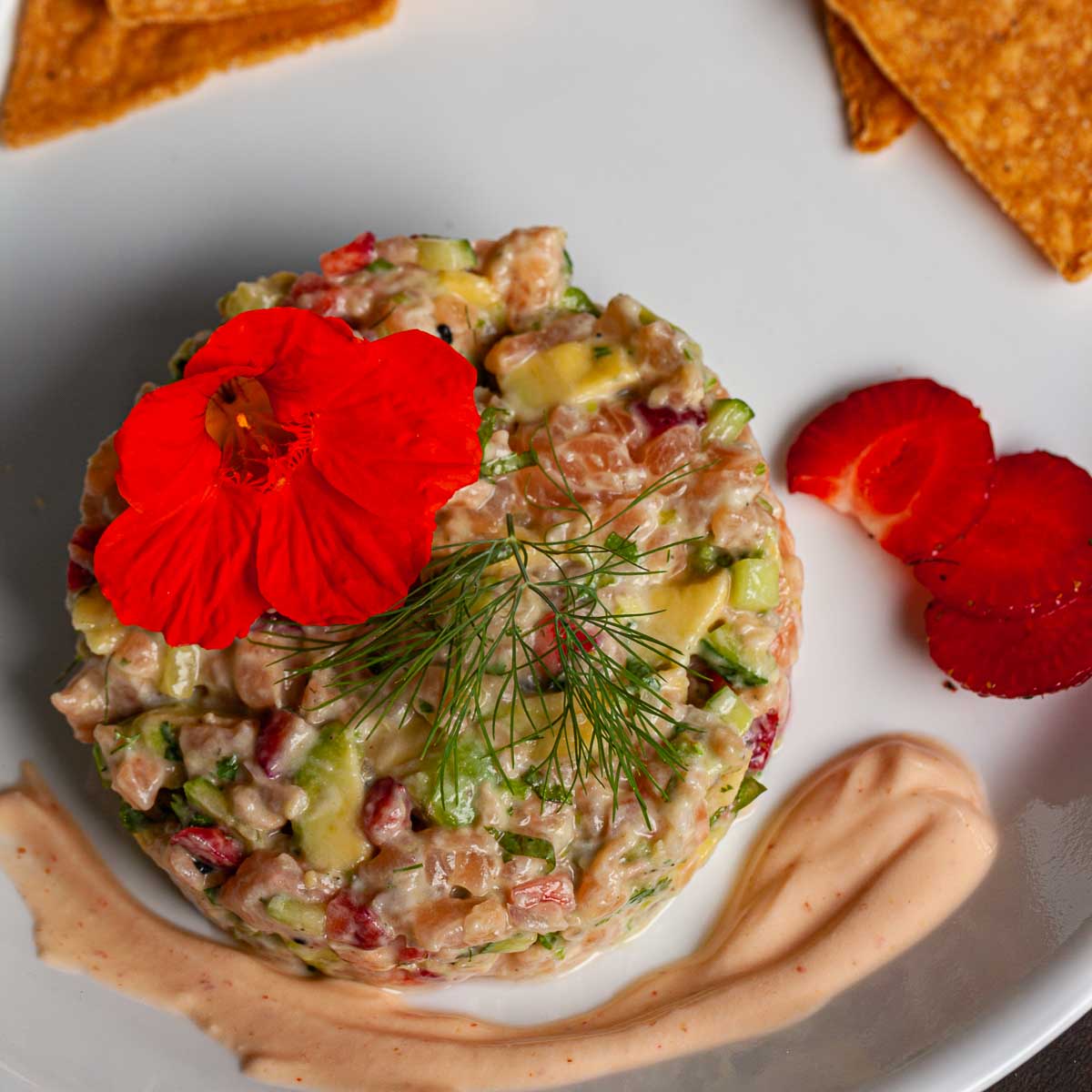 Salmon Tartare with Avocado and Strawberries | Salt and Pestle