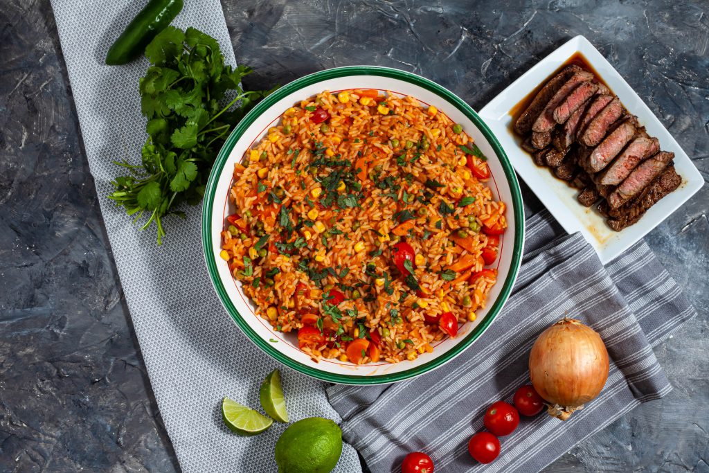 Mexican Rice with Steak strips